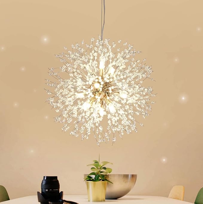 ZHICH Chandeliers 8Lights G9 Firework LED Light,Stainless Steel