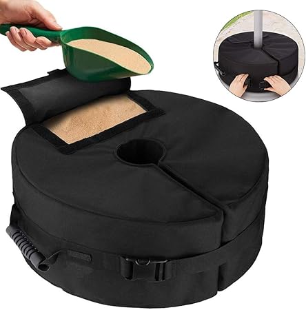 Willkey Patio Umbrella Base Weight Bag 18 Round Sand Stand Detachable Weatherproof Parasol Umbrella Weights Sand Bags Heavy Duty For Outdoor Patio Umbrella Flagpoles Stand Easy To Carry Install Amazon Co Uk Garden