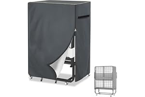 Alickwang Foldable Bed Cover,Heavy Duty Durable 600D Waterproof Dustproof Rollaway Bed Storage Cover with Zipper,Fits Adults Twin Size Rollaway Beds,Grey,39" L x 15" W x 44.8" H