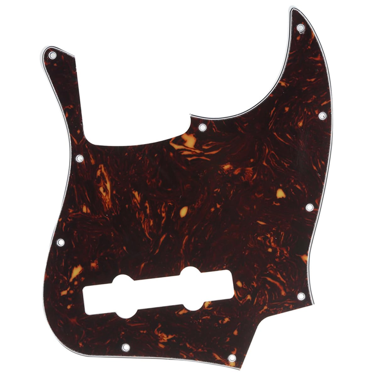 Musiclily Pro 5-String 10-Hole Contemporary J Bass Pickguard for Fender Mexican Jazz Bass, 4Ply Tortoise Shell
