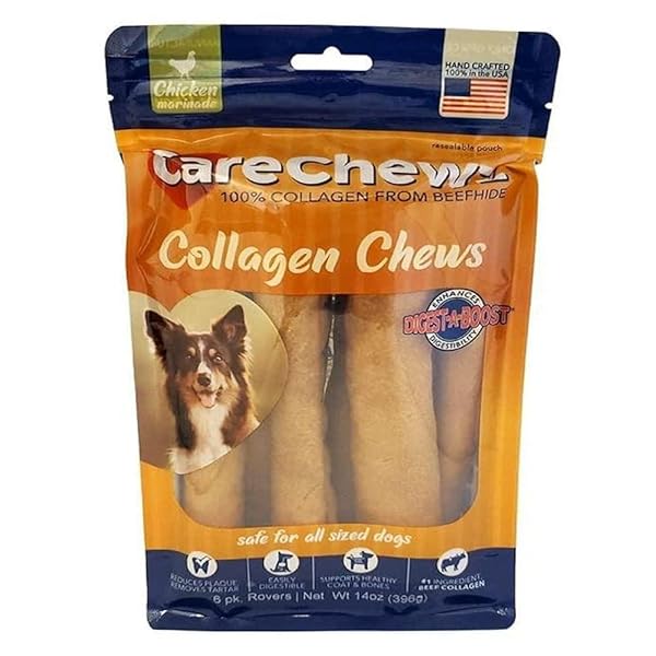 PET FACTORY CARECHEWZ COLLAGEN 9″ ROVERS DOG CHEW TREATS – CHICKEN FLAVOR, 6 COUNT/1 PACK