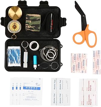 Amazon Lixada サバイバルグッズ 緊急サバイバルキット サバイバルキット アウトドア マルチツール 応急処置必需品 キャンプ ハイキング 狩猟 Lixada スポーツ アウトドア