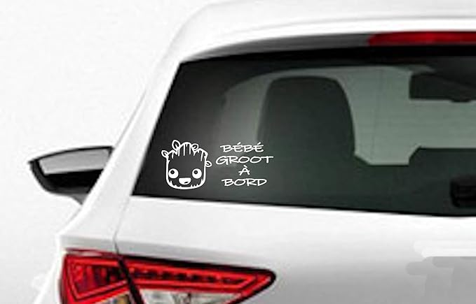 Sticker Autocollant Bebe A Bord Baby Groot 1 Argent 546eg Couleur Au Choix Auto Et Moto Autocollants Bebe A Bord