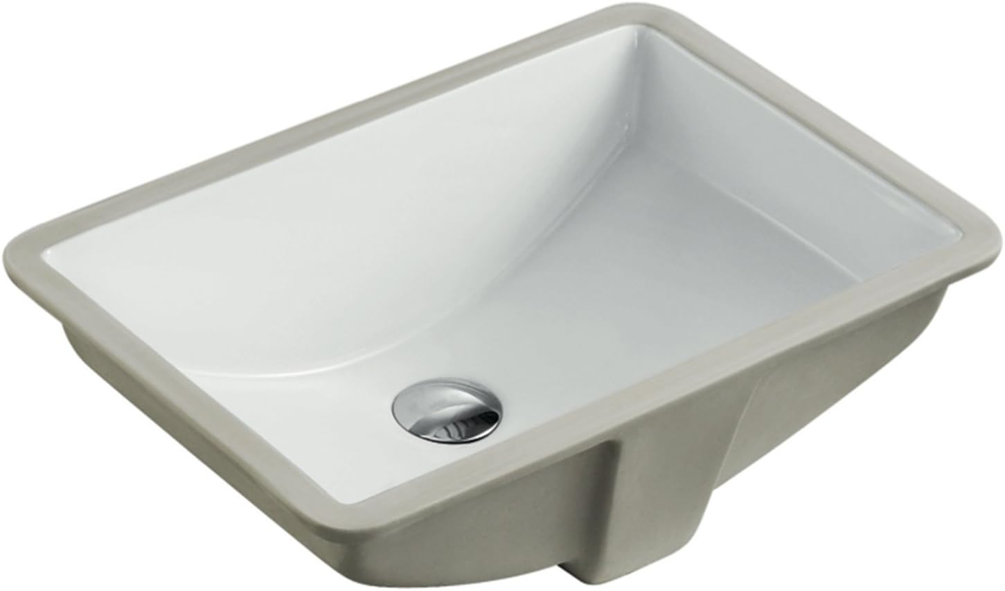 20.9 Inch Rectrangle Undermount Vitreous Ceramic Lavatory Vanity Bathroom Sink Pure White