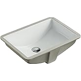 KINGSMAN 20.9 Inch Durable Rectrangle Undermount Vitreous Ceramic Lavatory Vanity Bathroom Sink - Pure White (20.9 Inch)