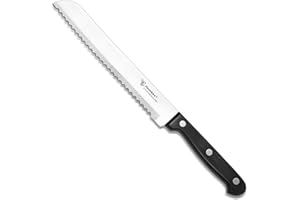 Humbee, 8 inch Bread Knife Serrated Knife Wave Edge Black