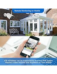 [new] Wireless security camera system, Firstrend 8 CH 1080P wireless NVR system with 4 1.3 MP IP security cameras with 5.9 ft night vision and easy remote viewing, P2P CCTV camera system (without hard disk)