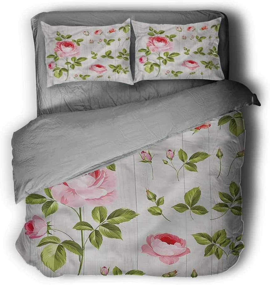 Amazon Com Miles Ralph Floral Medium Double Duvet Cover Vintage Rose Petals Leaf King Duvet Cover 104 X Inch Funny Gift Home Kitchen
