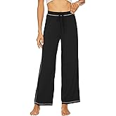 WiWi Pajamas Pants for Women Wide Leg Long Bottoms Bamboo Viscose Casual Loose Sweatpants High Waist Joggers S-XXL