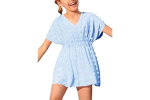 Fommykin Girls Swimwear Cover Ups Kids Beach Bathing Suit Coverups Cute Sweet Bikini Swimsuit Tunic Dress