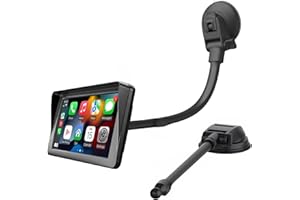 EPRONIC Suction Cup Mount for Carplay Screen with 11.8” Long Arm, 360° Adjustable Aluminum Alloy Arm Strength Windshield Dashboard Mount with 78mm Strong Adhesive Disk Replacement Holder for GPS Mount
