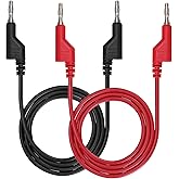 BTSKY 2Pcs 1M 4mm Banana Plug Test Probes & Leads - Soft Silicone Test Cables for Multimeter Electrical Test Wires for Car Re