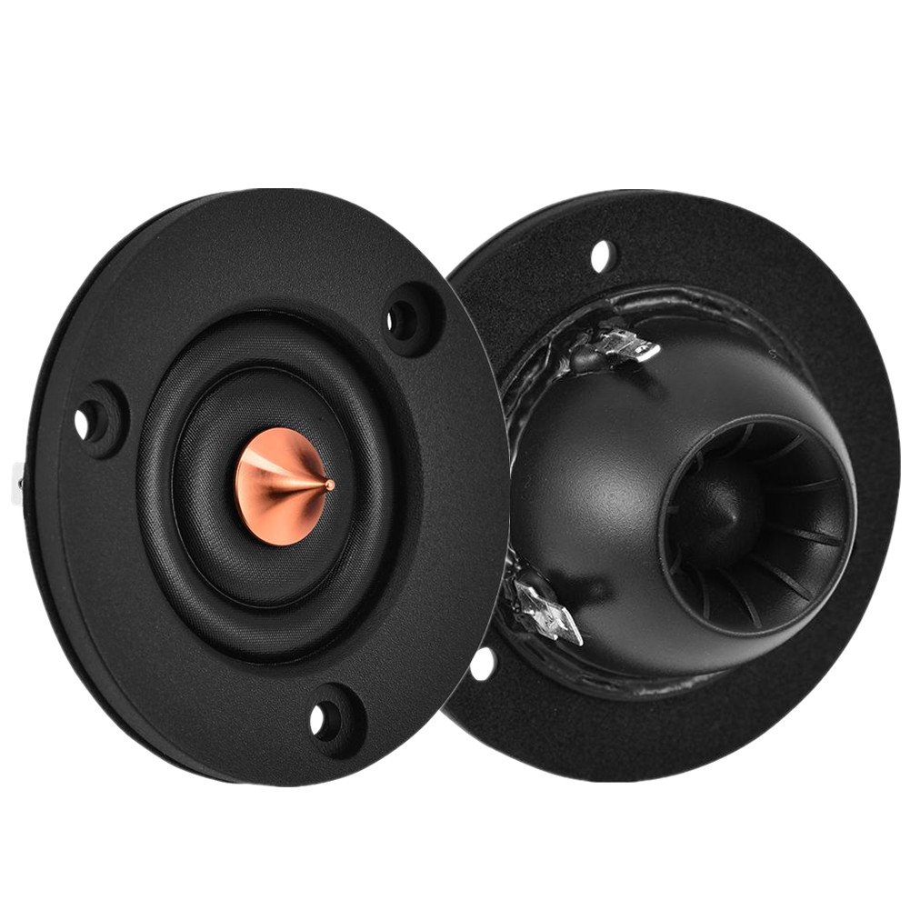 Tosuny 2Pcs 2 Inch Audio Speaker, 30W 4Ω Silk Film Dome Tweeter Treble Speaker Car Loudspeakers, Suitable for HiFi Speaker, Heavy Bass Speaker, Car Subwoofer Under 8 Inch - Black