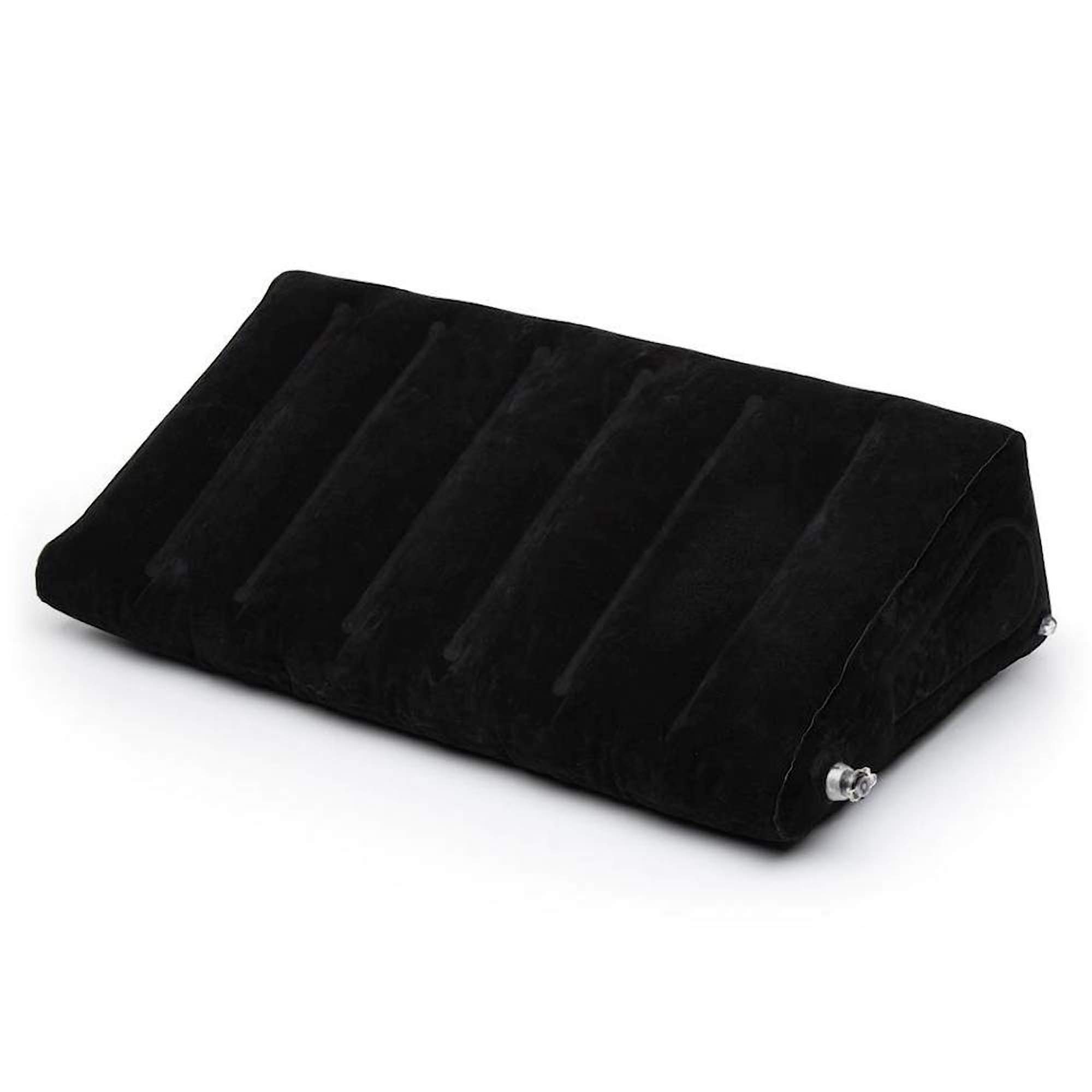 Lovehoney Dominix Sex Position Wedge - Flocked Non-Slip Inflatable Wedge - Includes 2 Strong Loops for Restraints - Sex Pillow for Couples - Black