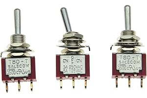 SALECOM ELECTRONICS CO. SALECOM 3X SPDT 3 Position ON Off ON Guitar Mini Toggle Switch Car/Boat Switches