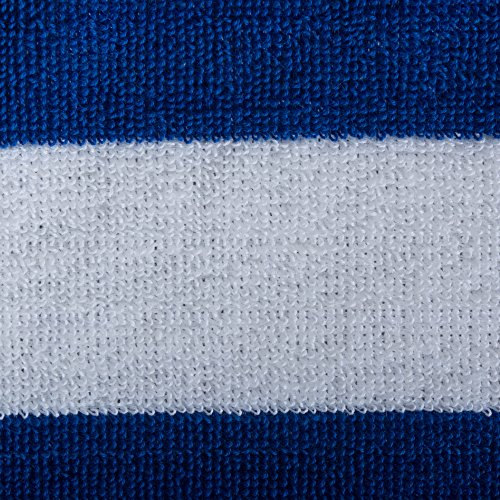 DII Stripe Beach Lounge Chair Towel with Fitted Top Pocket, 26x82, Blue