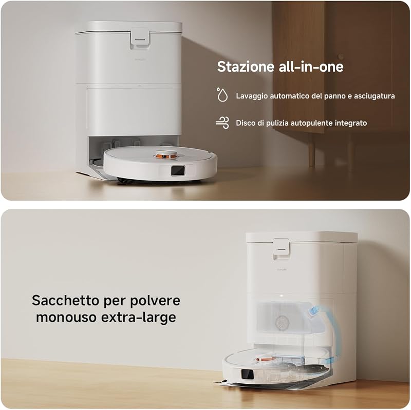 H50 Robot aspirapolvere con lavaggio e panno sollevabile, 10000 Pa