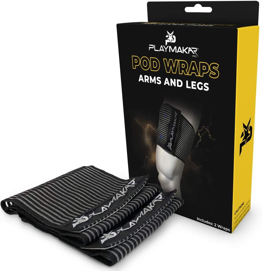PlayMakar Pod Wraps for Arms, Legs, Abs & Back - Hold Pods & Electrodes in Place During Activity - for Wireless Muscle Strengthening & Recovery (Small - 15" - 26" Arms & Legs Pod Wraps, Athletic)