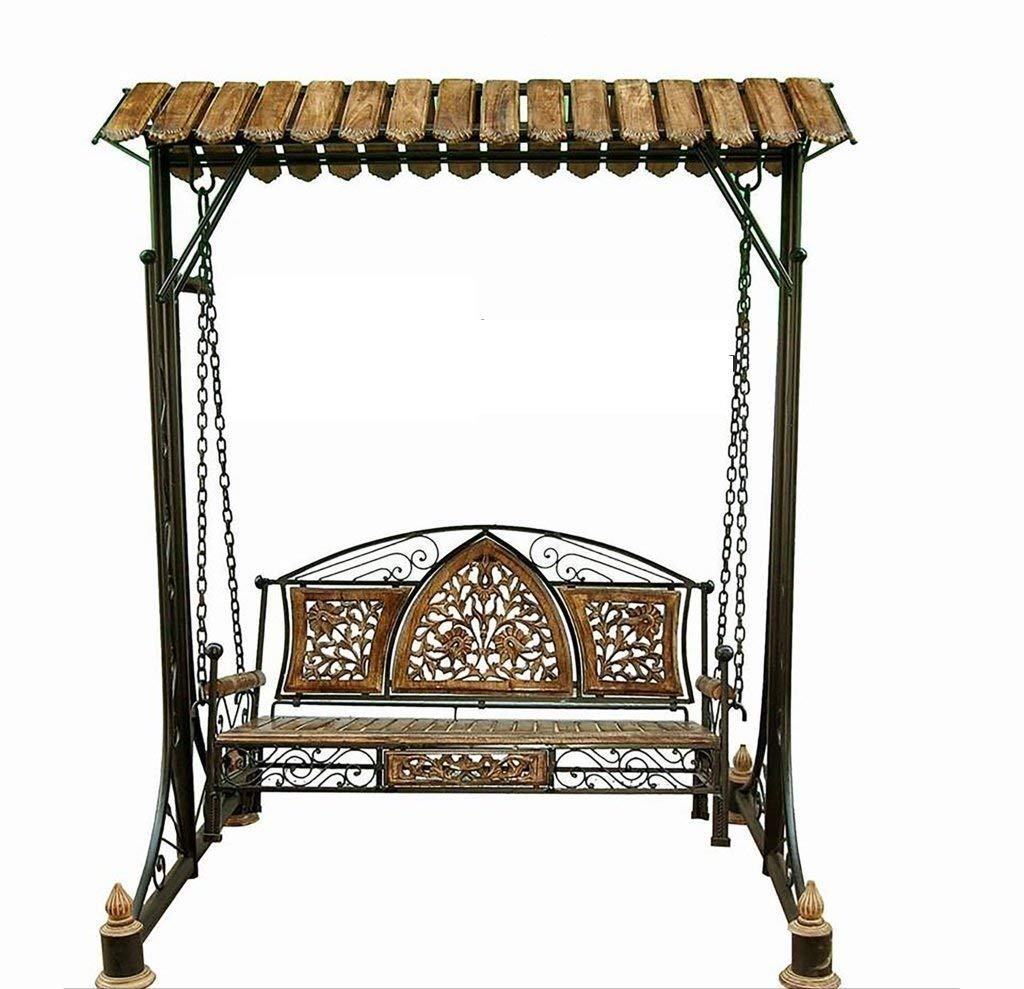 Room Decor Solid Wood & Iron Garden,Balcony Swing, Hammock, Jhula