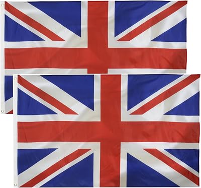 TCTOHZNG 2pcs UK Flag 3x5 Ft British Polyester with Grommets