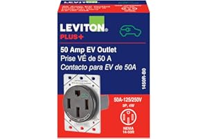 Leviton EV Charging Receptacle 50 Amp, 1450R-0B0, Black