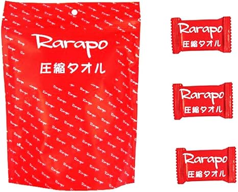 Amazon Rarapo 圧縮タオル 使い捨て フェイスタオル 防災グッズ 旅行 小型 携帯用 個入 個入 フェイスタオル ホーム キッチン オンライン通販