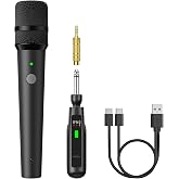 TONOR 2.4G Wireless Microphone, Rechargeable Microfono System with Receiver | Cordless Handheld Microphone System, Karaoke Mic for Singing, Home Party, Birthday, Church, Stage, 50ft /15m Range, TW-210