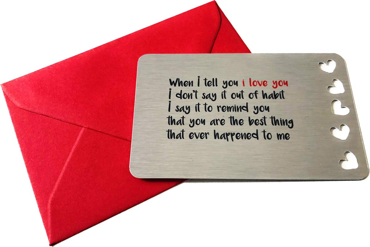 Sentimental Metal Wallet Card Keepsake - When I Tell You I Love You Gift