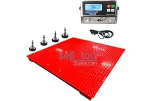 SELLETON.COM ACCURATE SCALES WITH BETTER PRICING SellEton SL-4x4-10k-NN (48" x 48" / 4' x 4') Floor Scale/Pallet/Warehouse/Industrial | 10,000 lb x 1 lb/Red