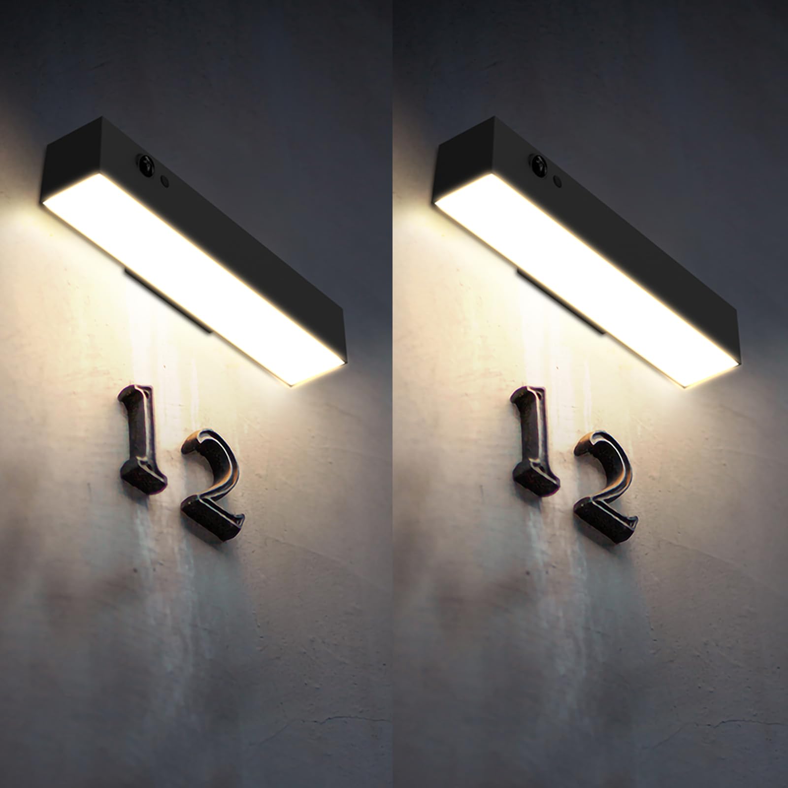Photo 1 of SOTTLOT Solar Wall Lights Outdoor Waterproof, 2Pcs LED Dusk to Dawn Solar Lights for House Number, 4000K 1000LM Motion Sensor Solars Outdoor Light for Patio, Porch, Address Sign