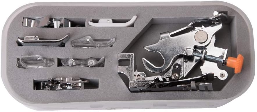 Carina Merrylock Ruffler 8 Part Feet Set, Compatible with Privileg, Brother, Janome, Part Number: 882477777