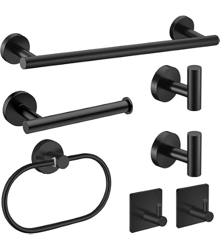 Kingston Brass Bad-Accessoire-Set – 5-teilig Mit Handtuchstangen, Ring, Halter & Haken In Satiniertem Finish