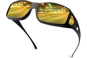 FIMOSON Night Driving Glasses for Men Women Fit Over Sunglasses Anti Glare Polarized HD Night Vision Glasses