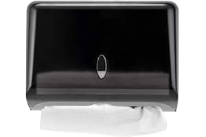 AILELAN Paper Towel Dispenser, Commercial Toilet Tissue Dispensers Wall Mount Paper Towel Holder Multifold/C-Fold Paper Towel Dispenser for Kitchen and Restroom Decor (Black)