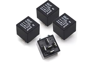 Gseigvee Pack of 4 Car Starter Relays, 5-pin 12V Accessory Power, Waterproof Relay Switch, Universal for Most Cars, Trucks and Vans (Black #2)
