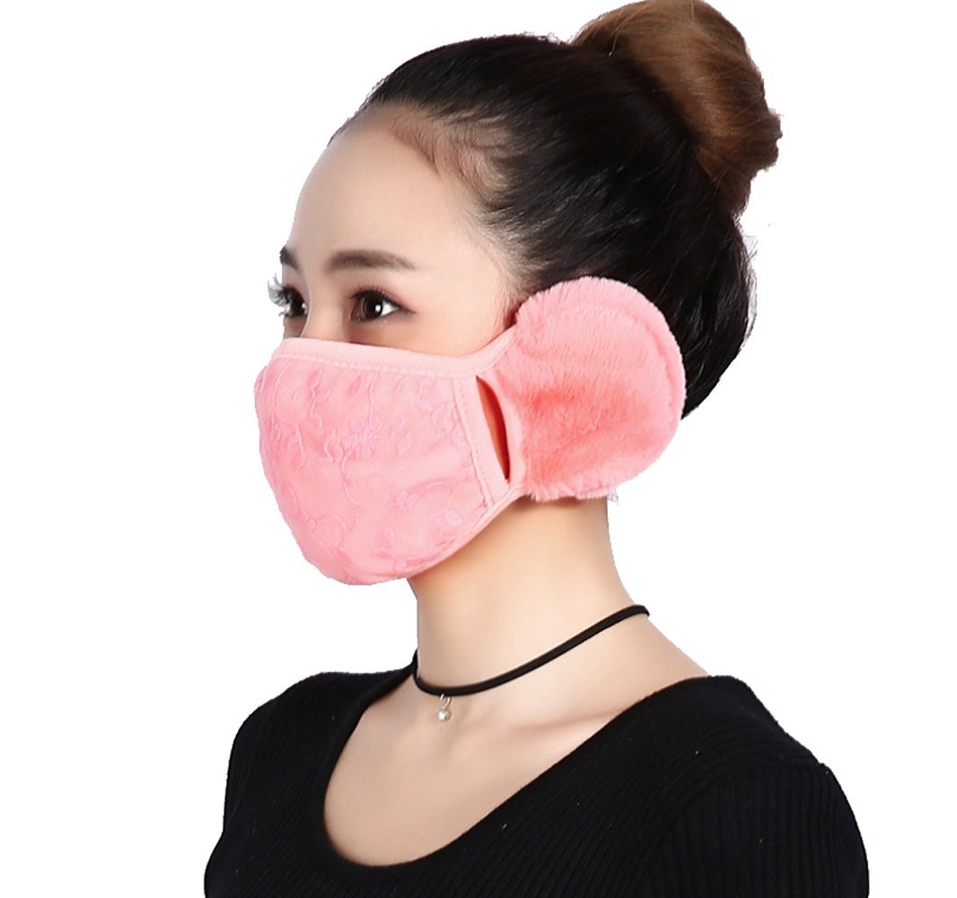 Fashion 2 in 1 Women Winter Face Mask Thickened Cotton Anti