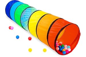 NUBUNI Kids Play Tunnel Tent for Toddlers, Colorful Pop Up Crawl Tunnel Toy for Baby or Pet, Collapsible Gift for Boy and Girl Play Tunnel Indoor and Outdoor Game Rainbow