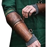 Syktkmx Gauntlet Wristband Medieval Vambrace Arm Cuff Armor Buckled Punk Gothic Faux Leather Costume Bracer