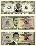 Barack Obama 44th President Triple Collectors Bill Collector Set 1-One Million Dollar Bill, 1-2008 FEDERAL OBAMA NOTE Bill & 1-2009 FEDERAL INAUGURAL NOTE 2009 Dollar Bill by DK HUSKY RACING