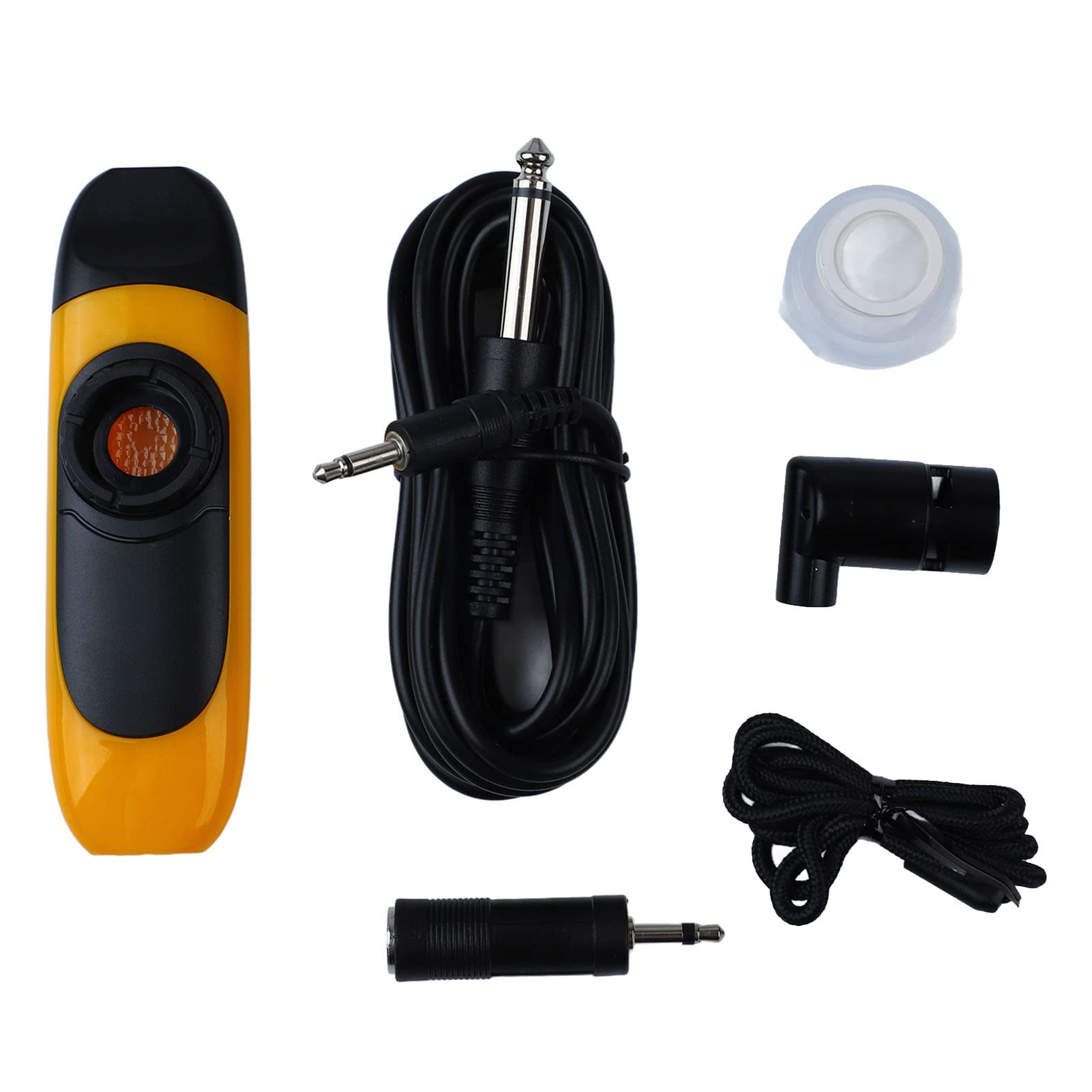 Electric Kazoo, 4.3 Electric Kazoo with Pickup, Adjustable Tone Music Instrument, Professional Kazoo with Flute Diaphragms, 3.5 Adapter & Lanyard, Mini Kazoo for Kids Performance (Yellow)