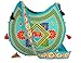Tribe Azure Women Hippie Sling Handmade Crossbody Bag Boho Chic Patchwork Embroidered Shoulder Large Purse Gypsy Blue