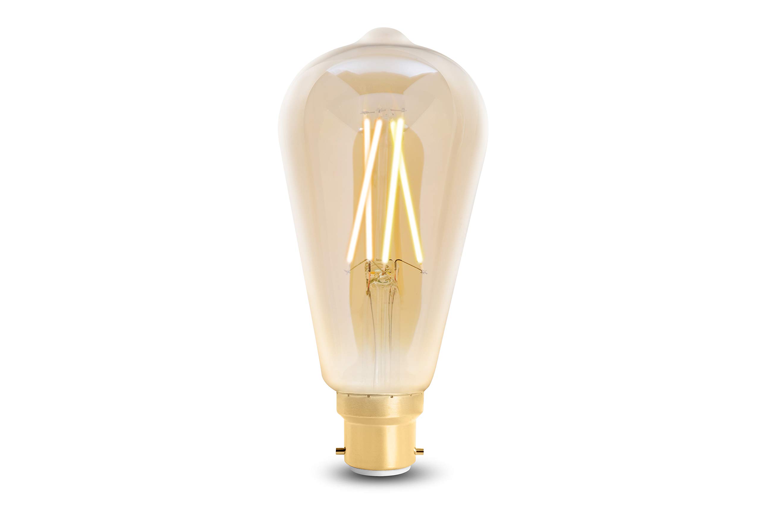 4lite WiZ Connected ST64 Amber White WiFi LED Smart Bulb - B22 Bayonet Cap