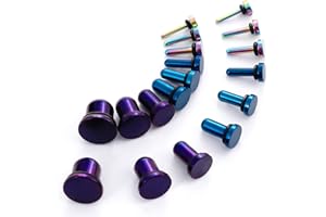TBOSEN 18PCS Surgical Stainless Steel Stretching Kit Plugs Expander Single Flat Top Body Piercing Jewelry Set 14G-00G