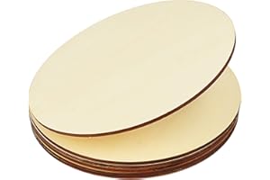 Artificer 1/4" Thick Wood Circles, 12 Inch 4 Pack, Craft Wood Rounds Cutouts Large Blank Plywood Boards Round Wooden Discs Pl