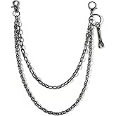 Wallet Chain & Pants Chains for Men, Black Jeans Chain Pocket Chains Belt Punk Hip Hop Tool Biker Goth Clothing Accessories