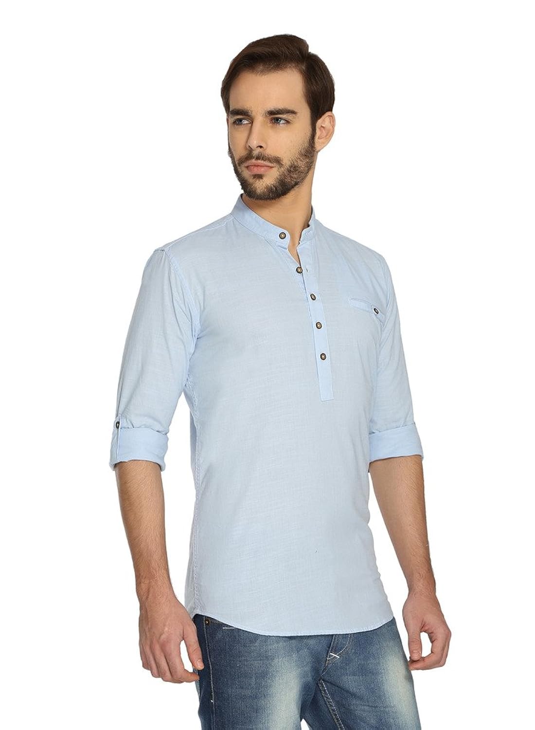 rockstar men's short length linen kurta