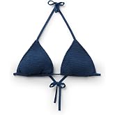 CALZEDONIA Removable Padding Triangle Swimsuit Top Crinkle Waves