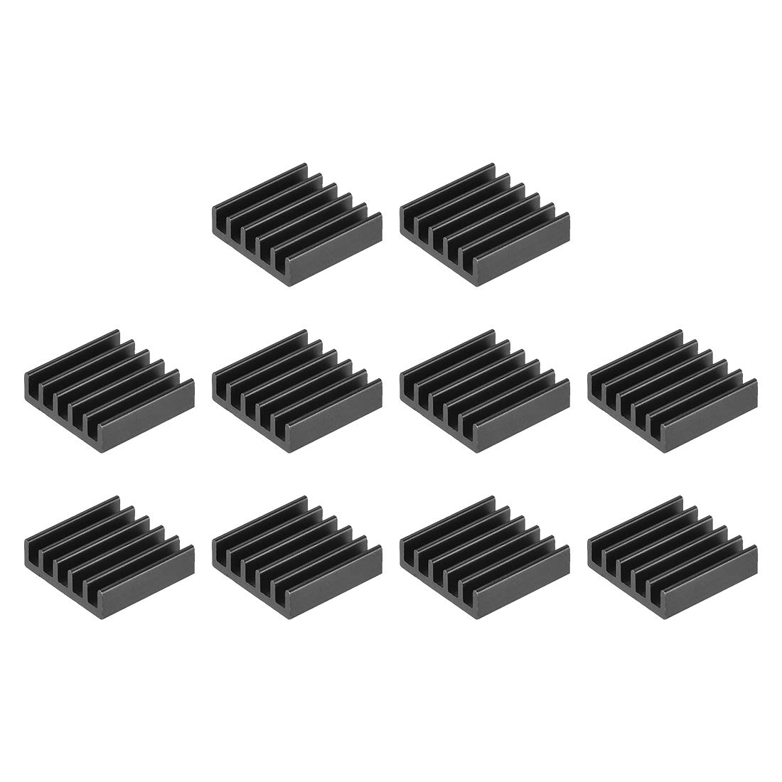 sourcing map Electronics Cooler Heatsink for MOS GPU IC Chip Black 14 x 14 x 4 mm 10pcs