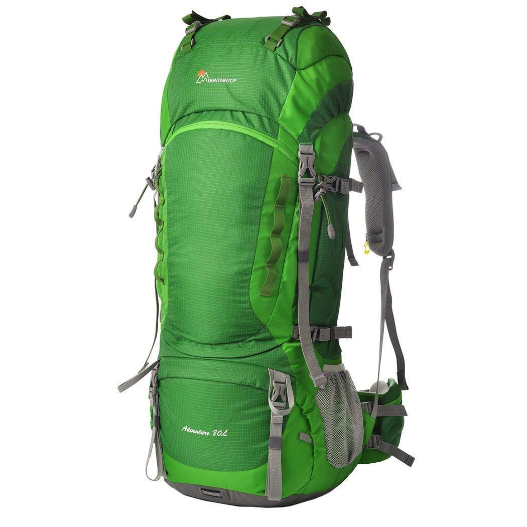 MOUNTAINTOPHiking Backpack 80L Waterproof Mountaineering Backpack Large Camping Trekking Rucksack Multifunctional Climbing with Rain Cover