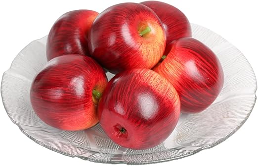 Amazon Com Senreal Artificial Apples 6pcs Fake Apples Red